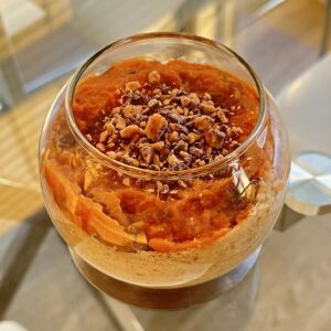 High Protein Candied Sweet Potato Overnight Oats