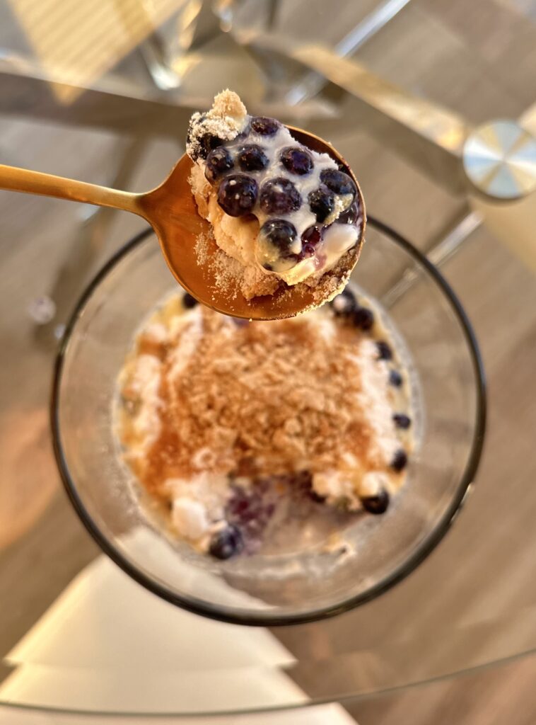 Deconstructed Blueberry Cheesecake High Protein Dessert