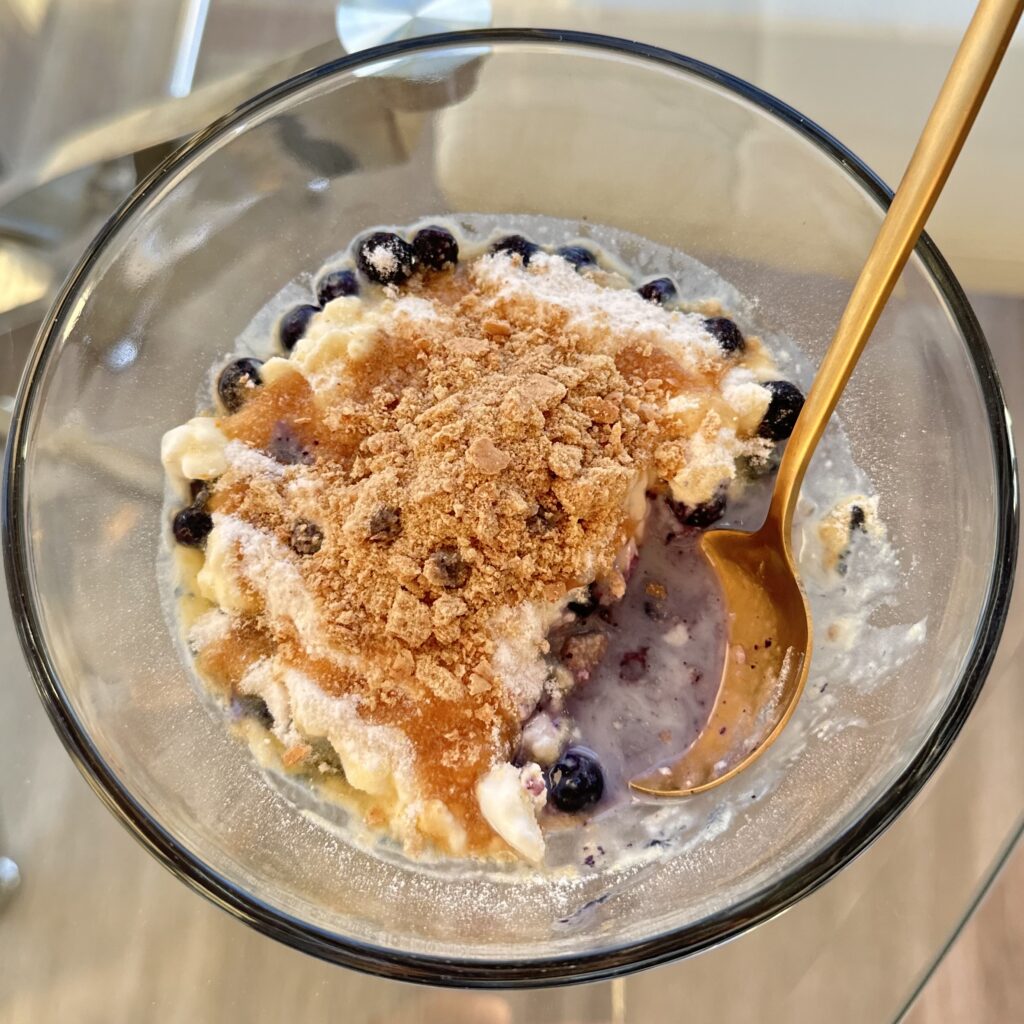 Deconstructed Blueberry Cheesecake High Protein Low Calorie Dessert