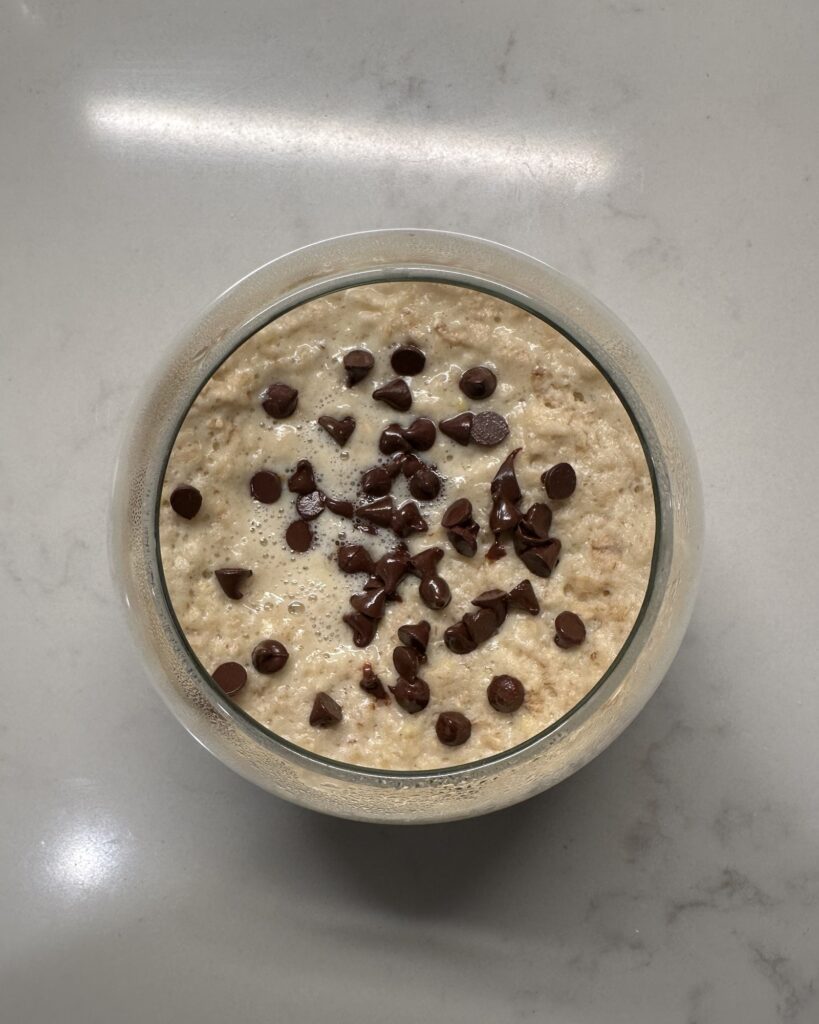 Chocolate Chip Cookie Dough Overnight Oats