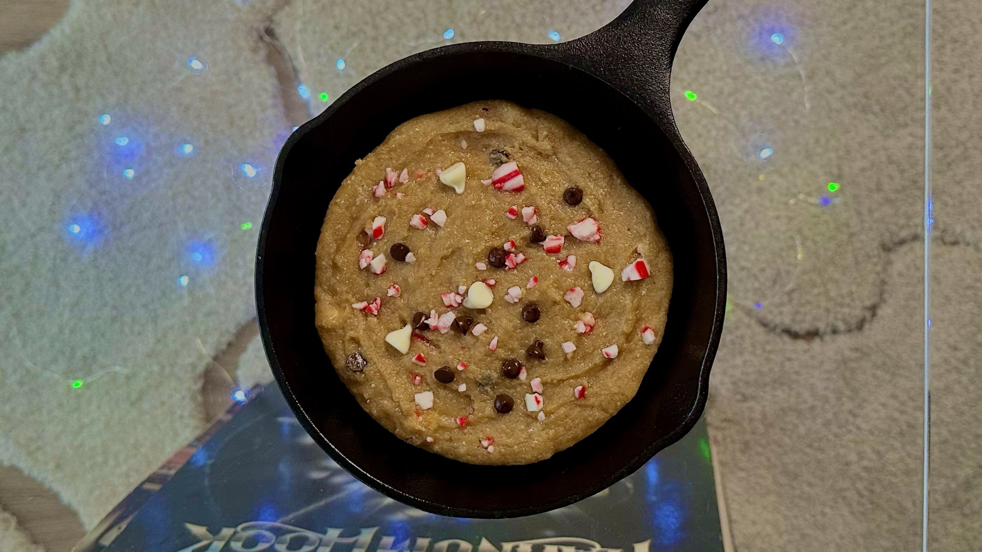 Peppermint Chocolate Chip Protein Skillet Cookie