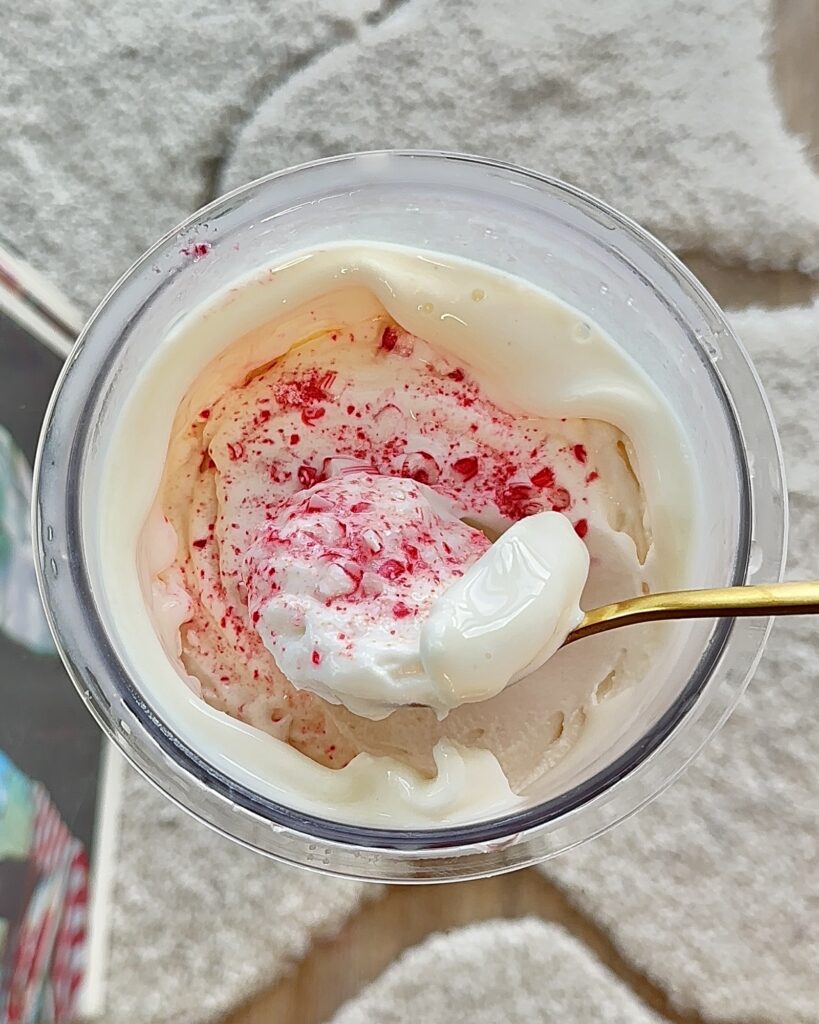 White Chocolate Peppermint Protein Ice Cream 