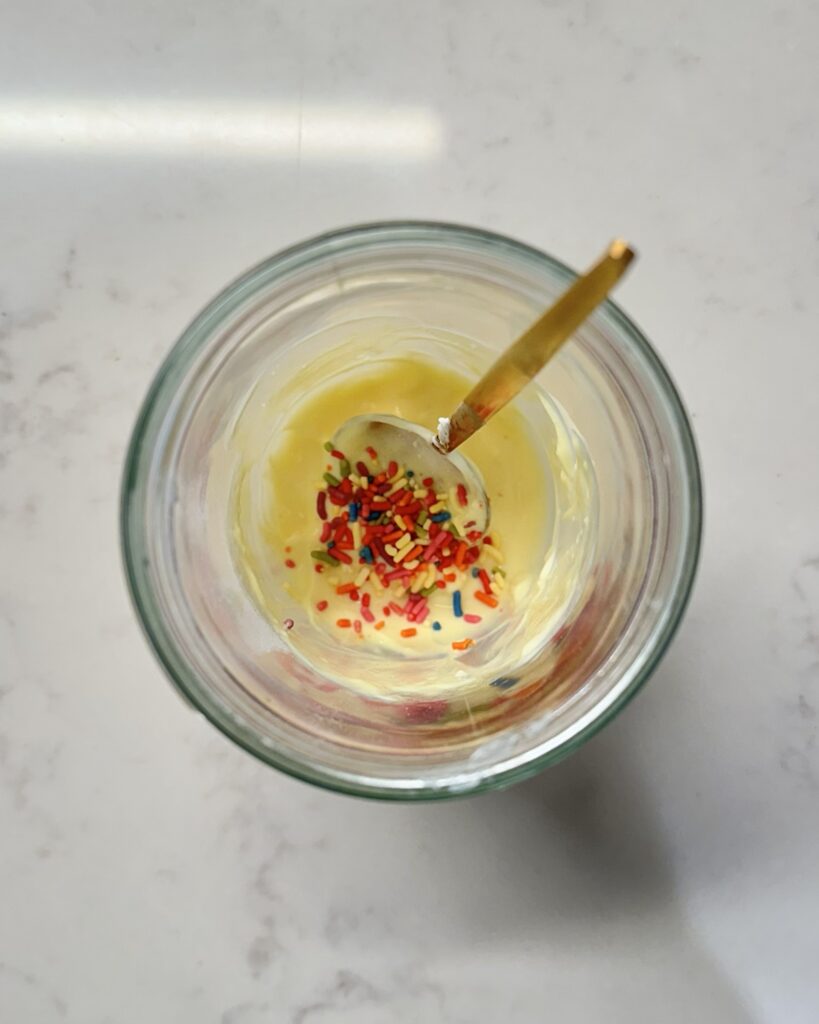 Frosting Inspired Cup Coating with Sprinkles