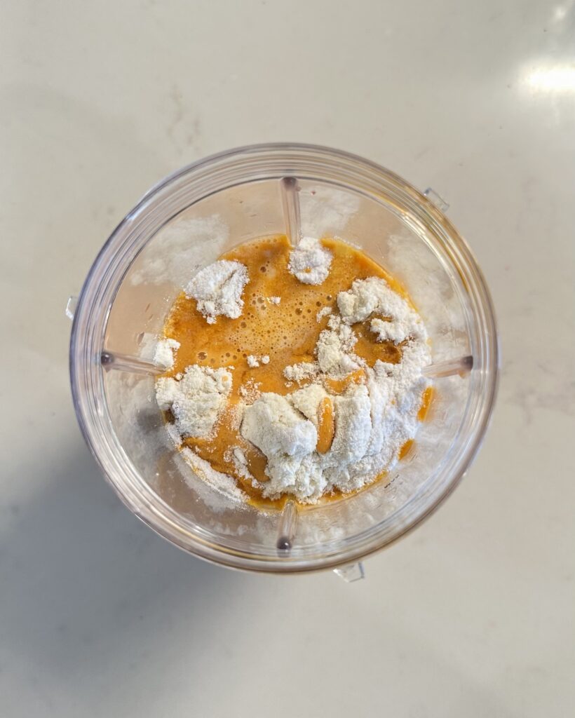 Thai Tea Protein Ice Cream Ingredients in Blender